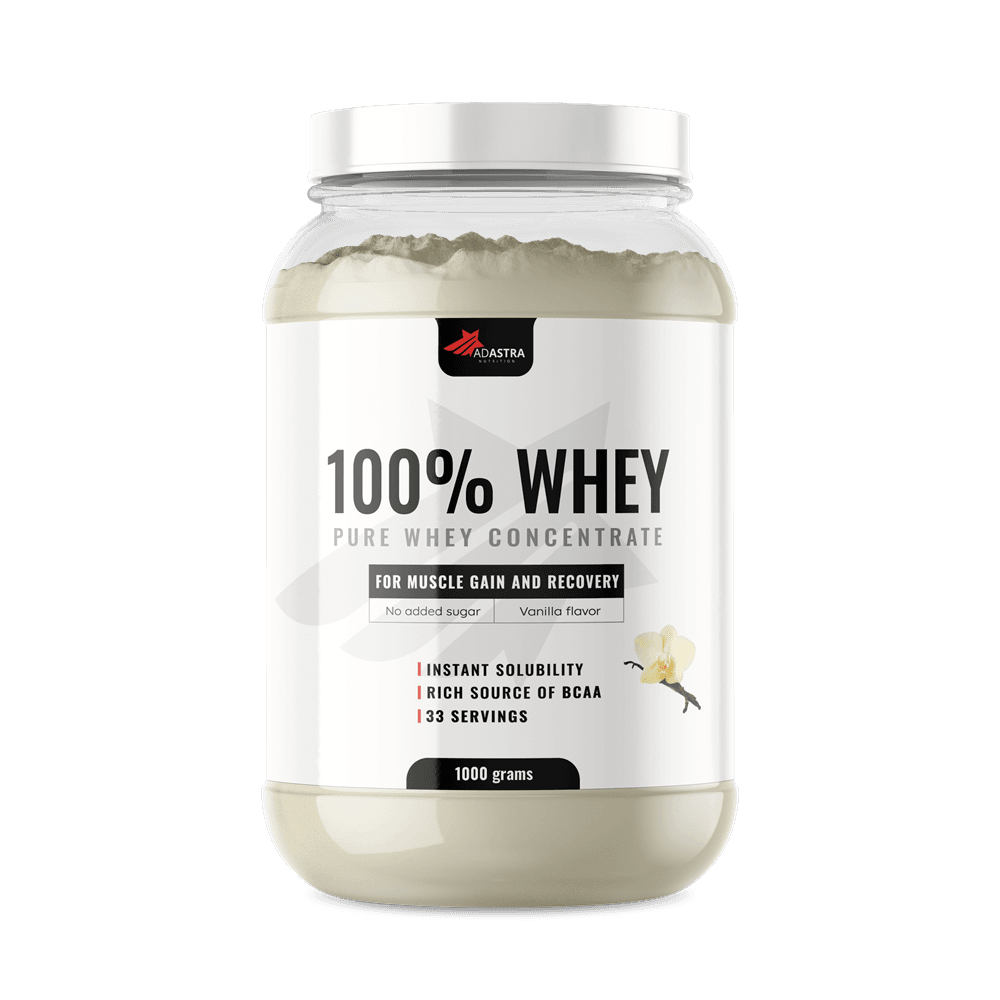 100% WHEY Protein, 1000g - с вкус на ванилия – ашваганда | NaturaTherapy – натурални добавки от България